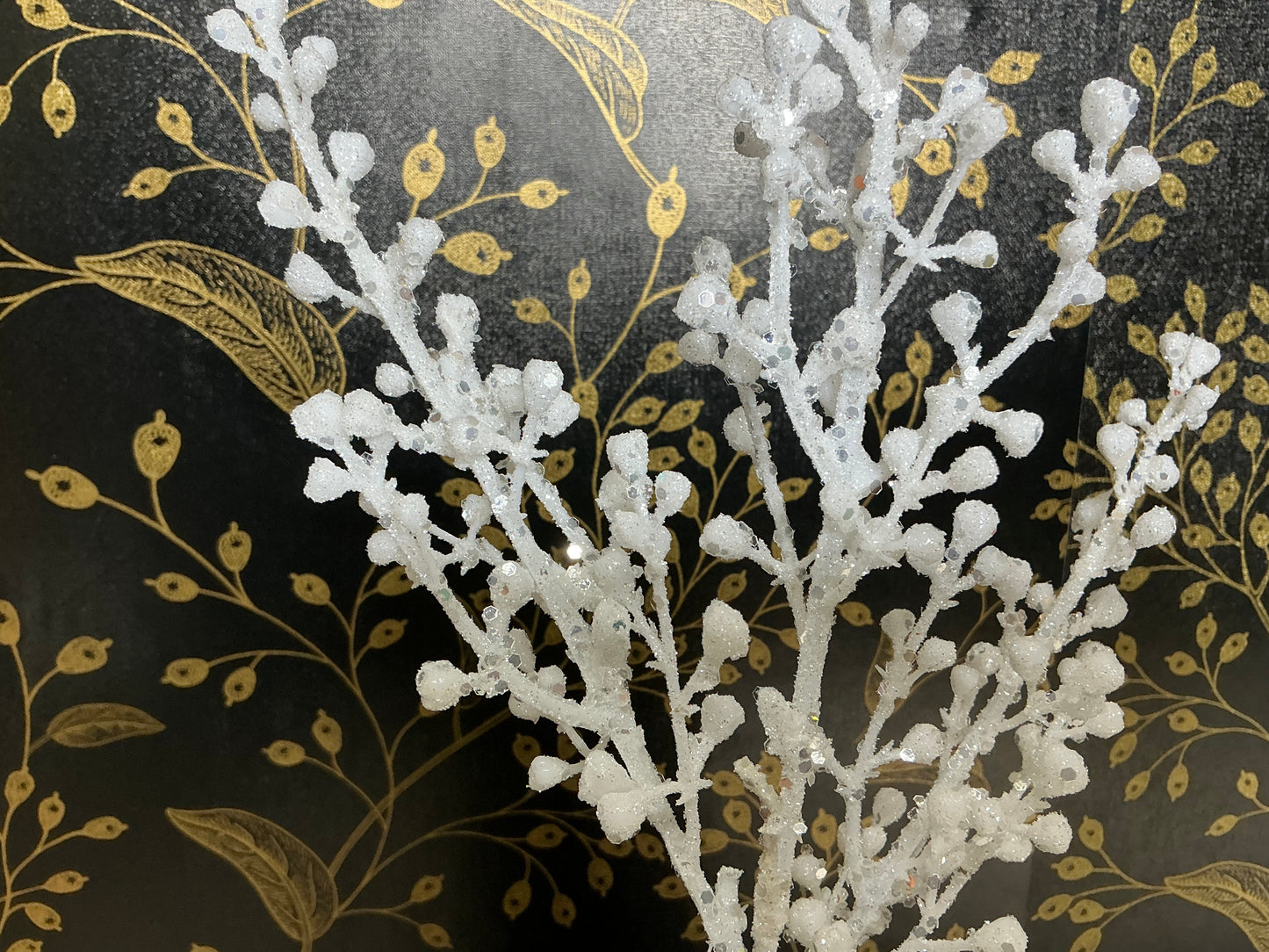White Glitter berry pick, XP55876-003