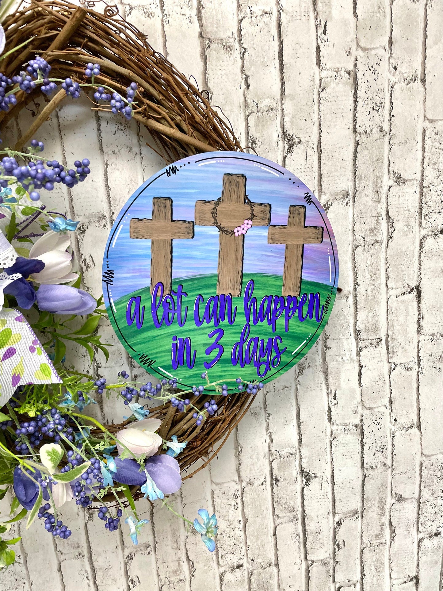 Easter wreath, Easter decor, religious decor, religious wreath, spring wreath, spring decor,  gift, shipping included in price.