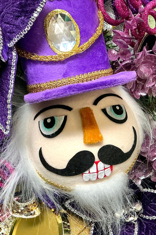 Purple nutcracker set, wreath attachment