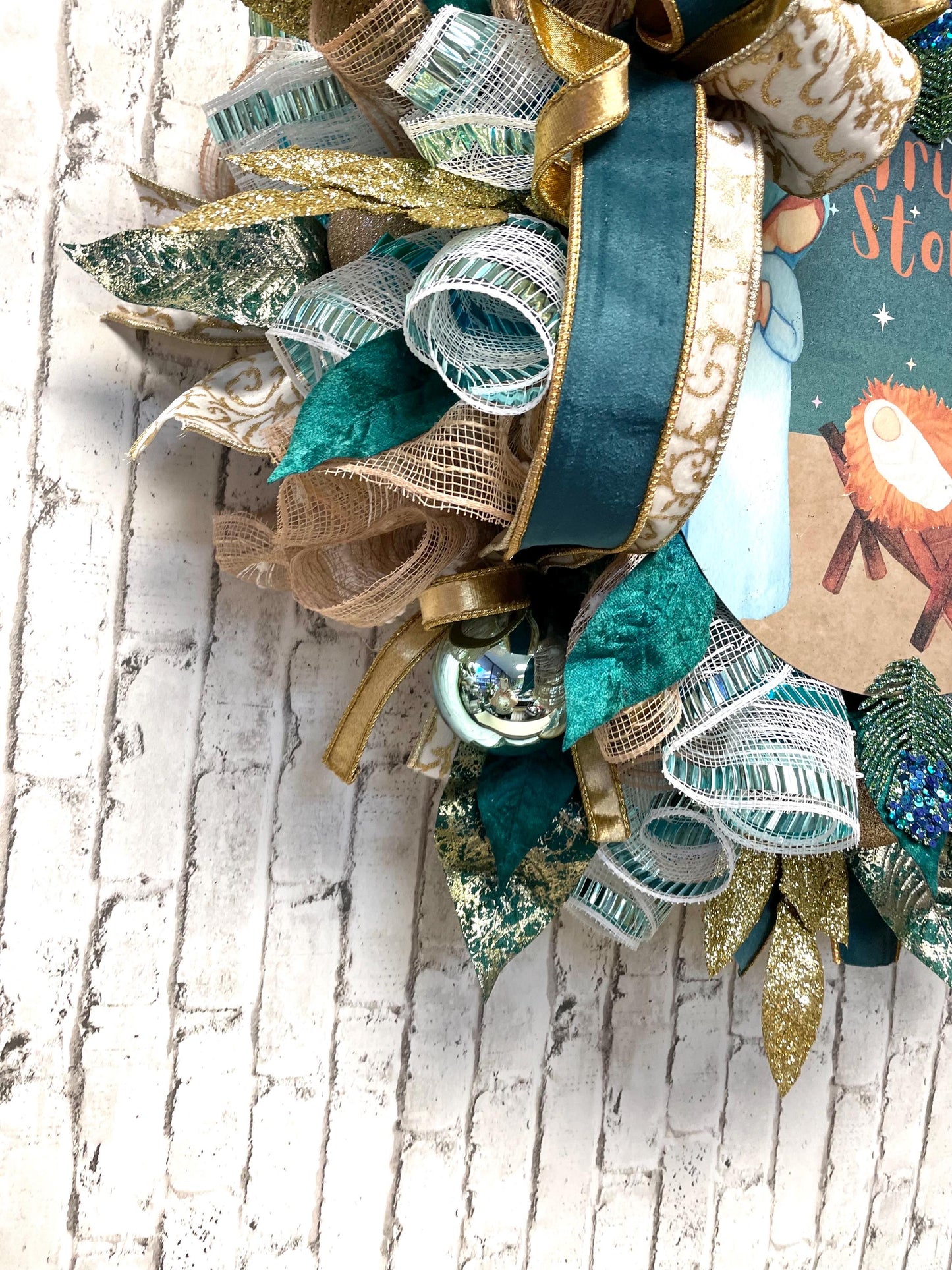 Christmas wreath, Nativity Christmas wreath, Nativity Christmas decor, religious Christmas wreath, religious wreath, free shipping