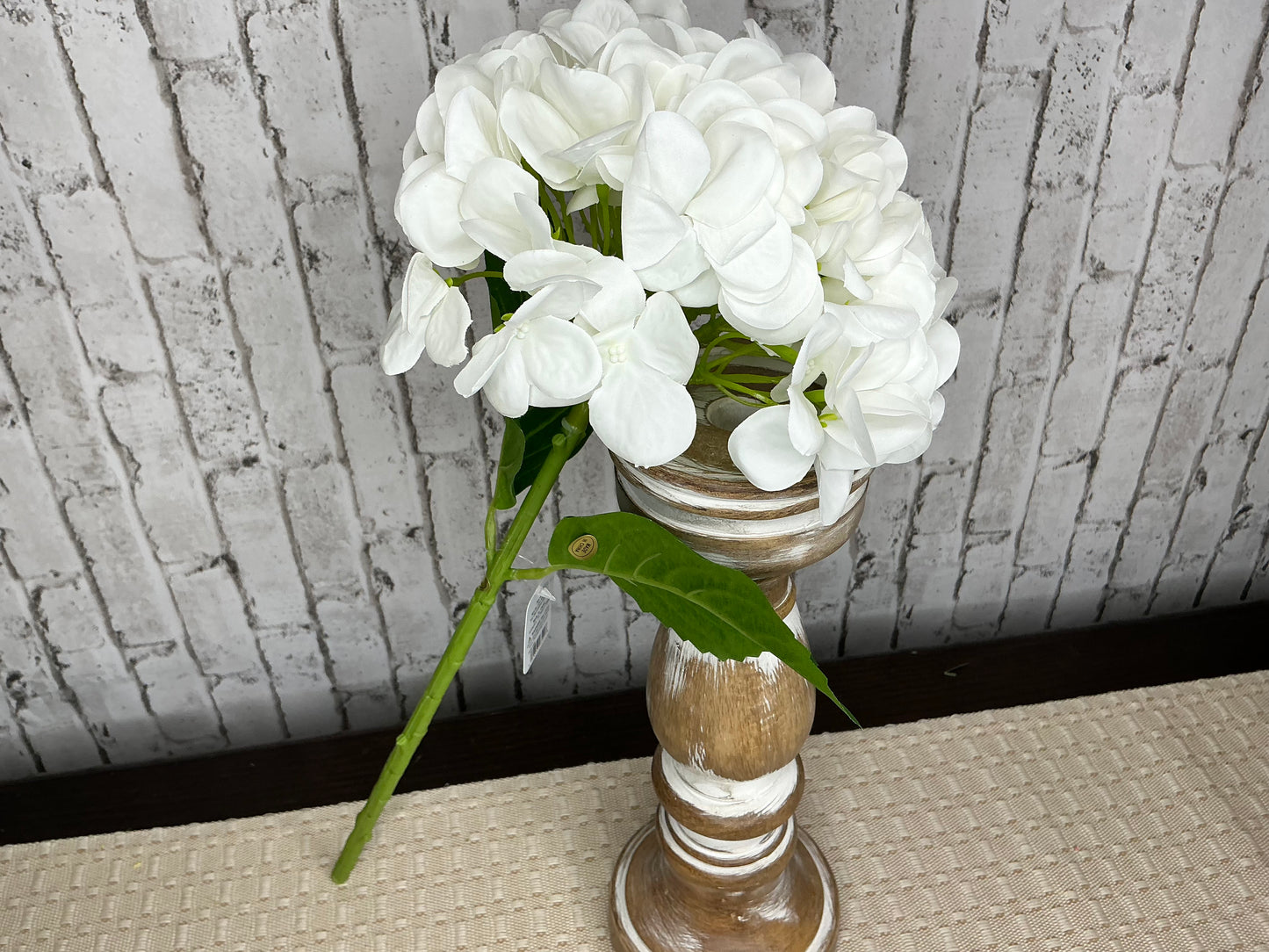 Real touch white hydrangea stem, F4541990