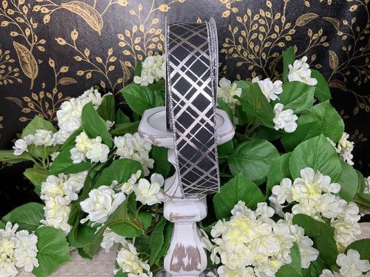 Black and metallic silver ribbon,RGE167387