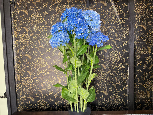 Artificial 3FT Blue Hydrangea in pot