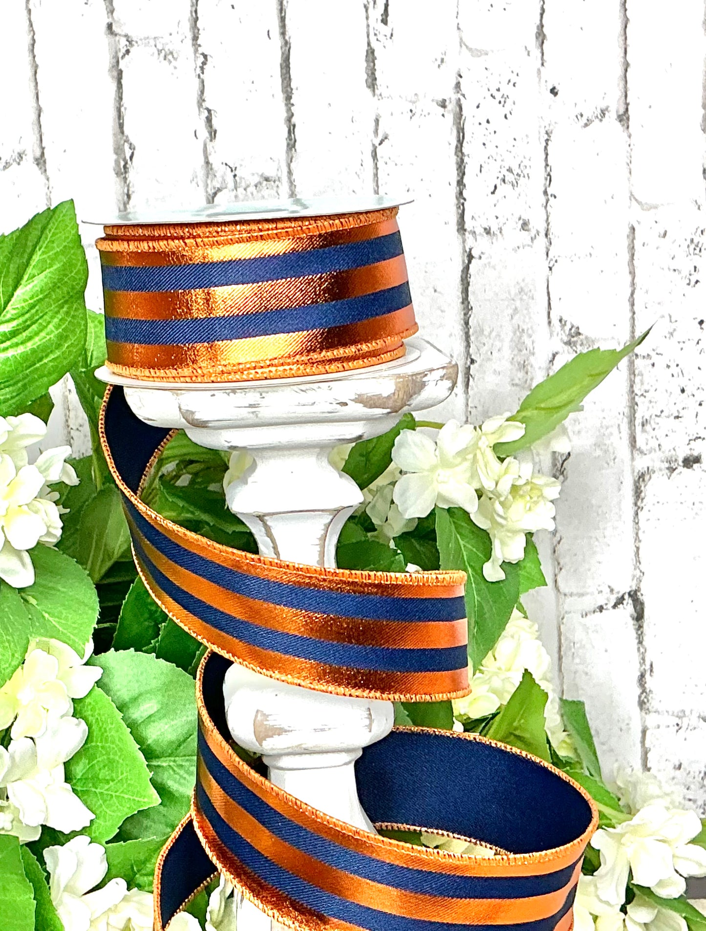 Navy Blue with copper stripes Ribbon, RGE1431Y7