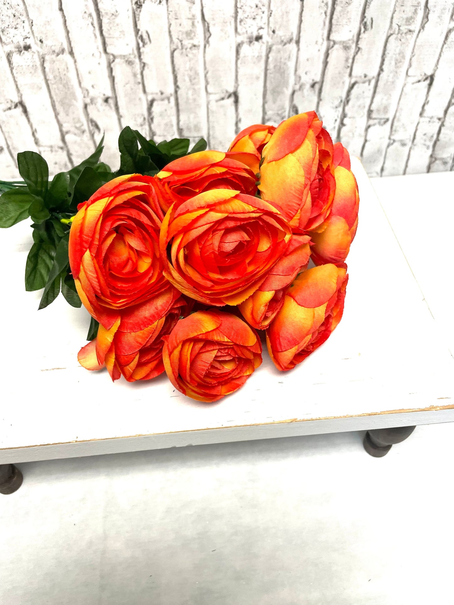 Orange ranunculous silk bush, 63329OR