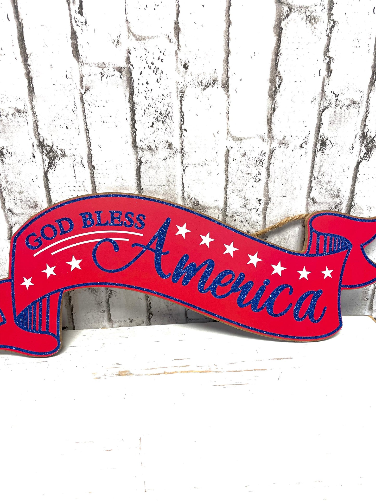 American banner sign, AP8866, wooden American sign, patriotic sign, summer sign