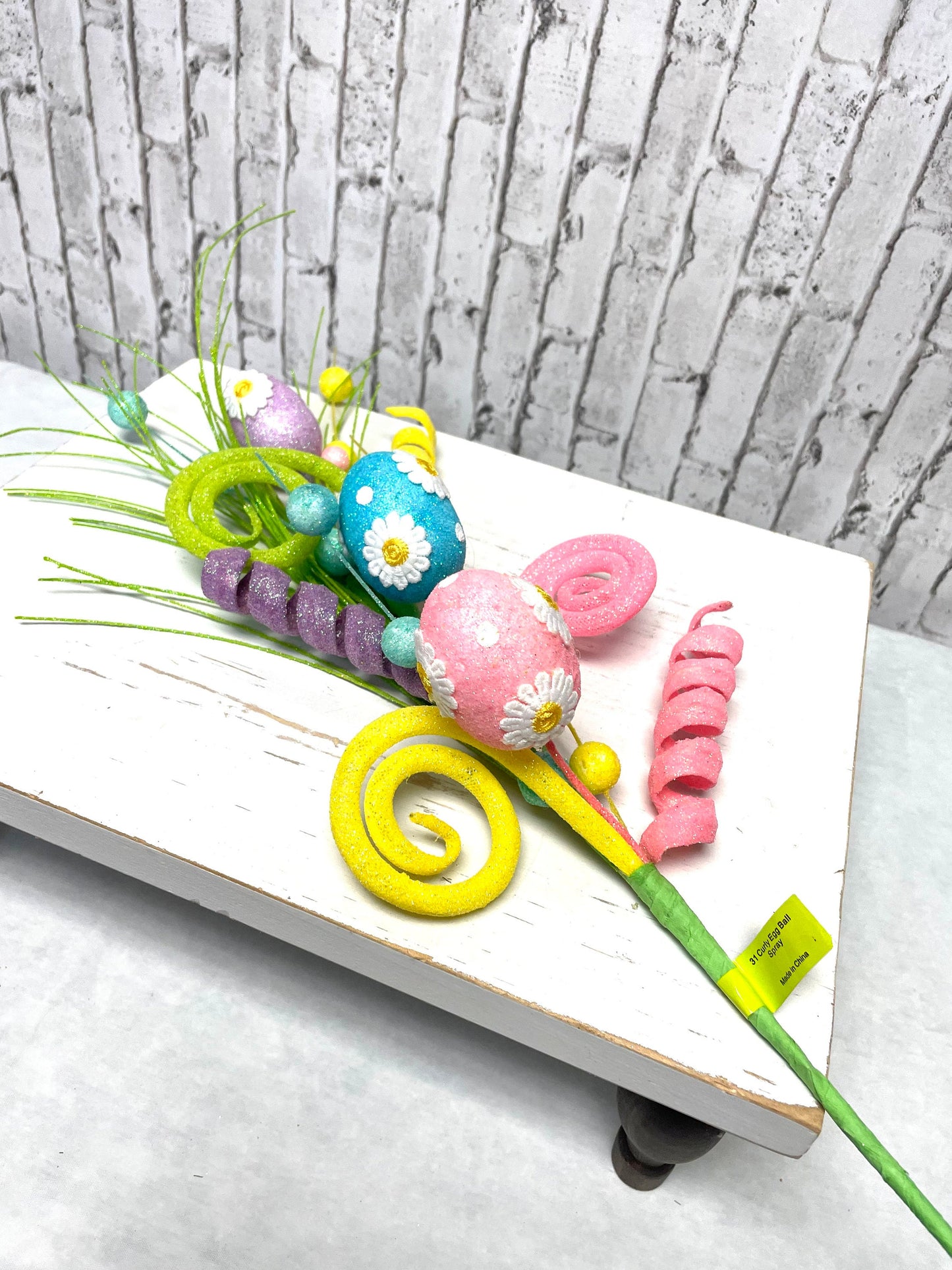 Curly egg ball spray, Easter egg spray, 62101EAS, Easter spray, spring egg spray