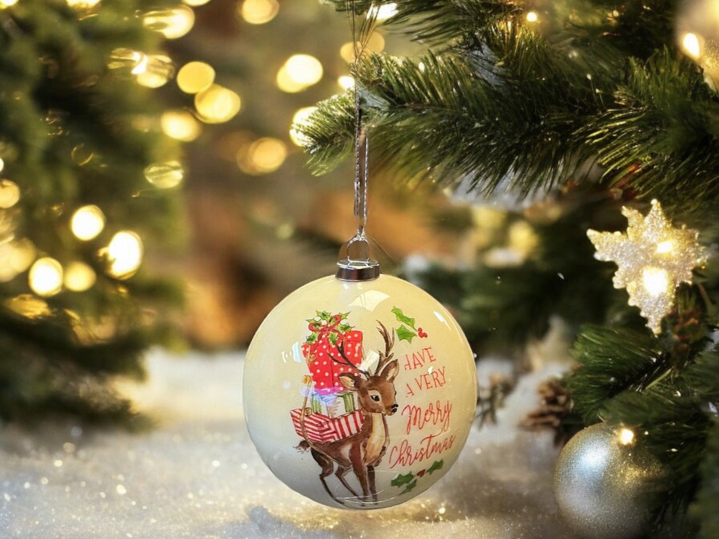 Have a very merry Christmas ornament with deer