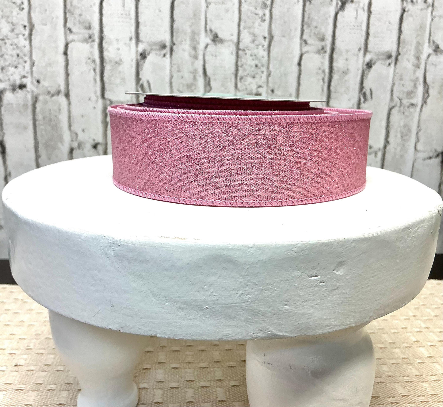 Light pink Shimmer Ribbon, 1.5” x 10YD, Wired, RGE178915