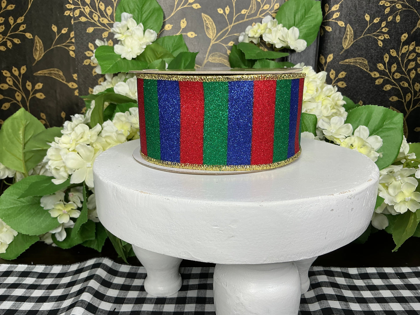 Red/Green/Blue Stripe Ribbon - D’Lux - 2.5”
