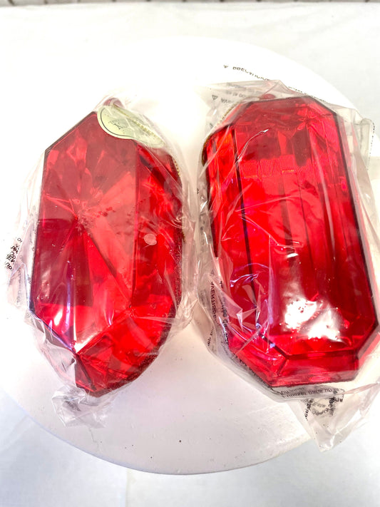 two pack 5 inch red rectangle/oblong gems/ jewels, MTX67414