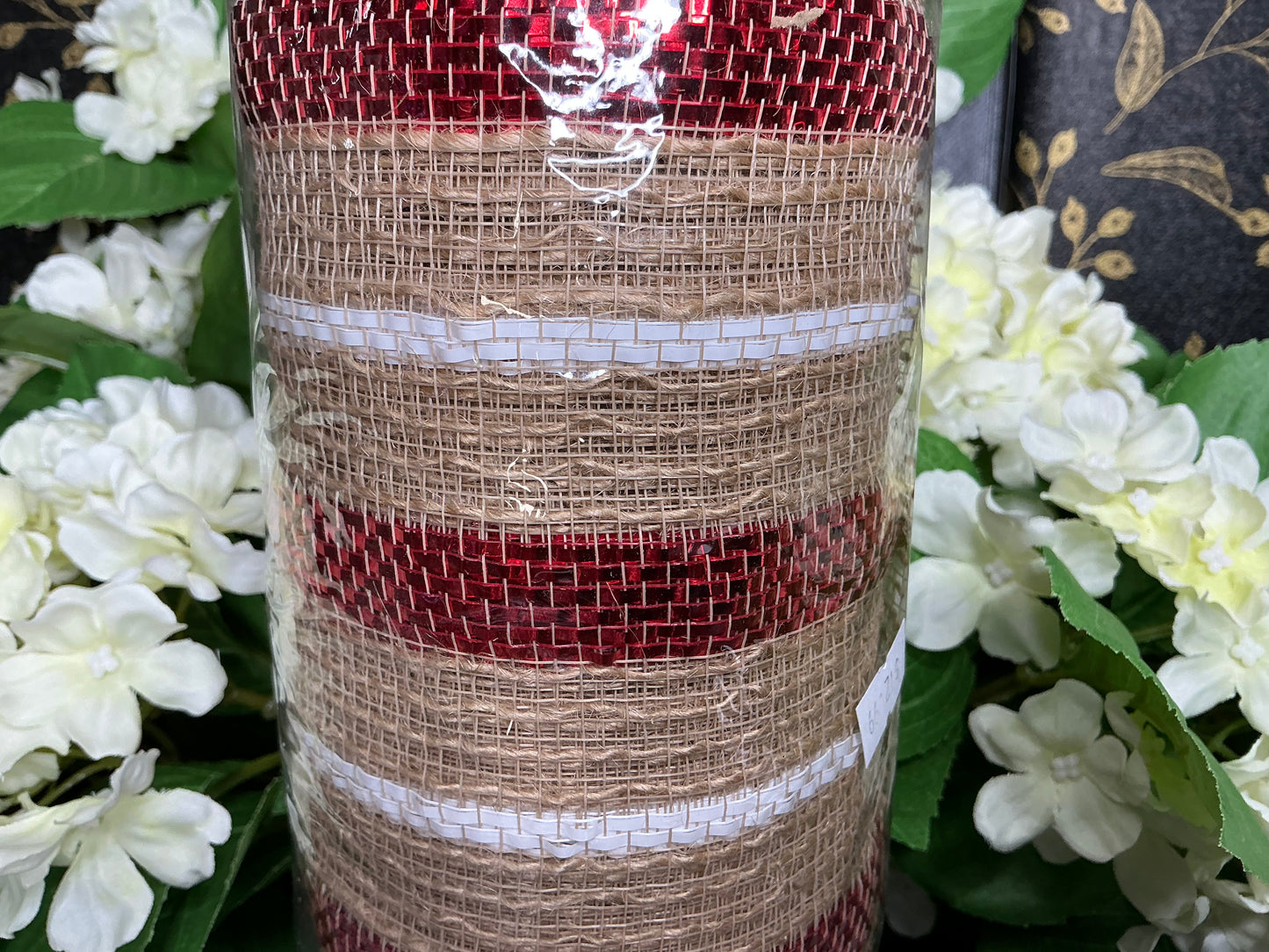 Natural Mesh with Red and White Stripes