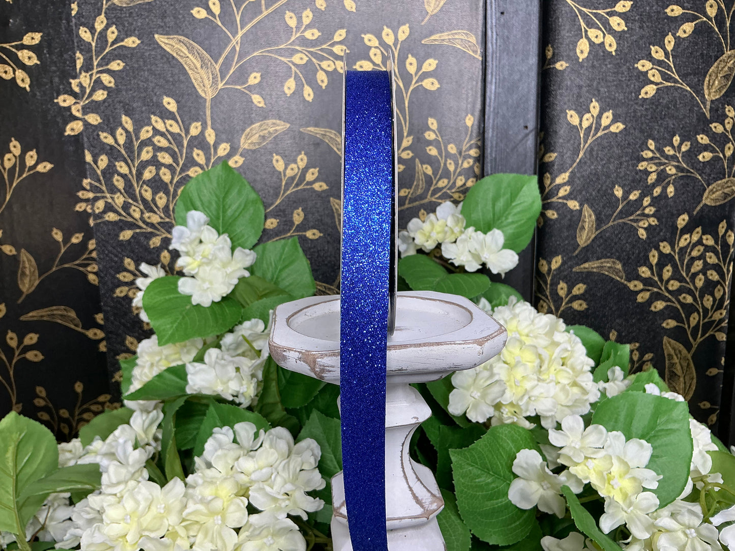 Royal Blue Shimmer Ribbon, NO WIRE, 5/8”x25YD