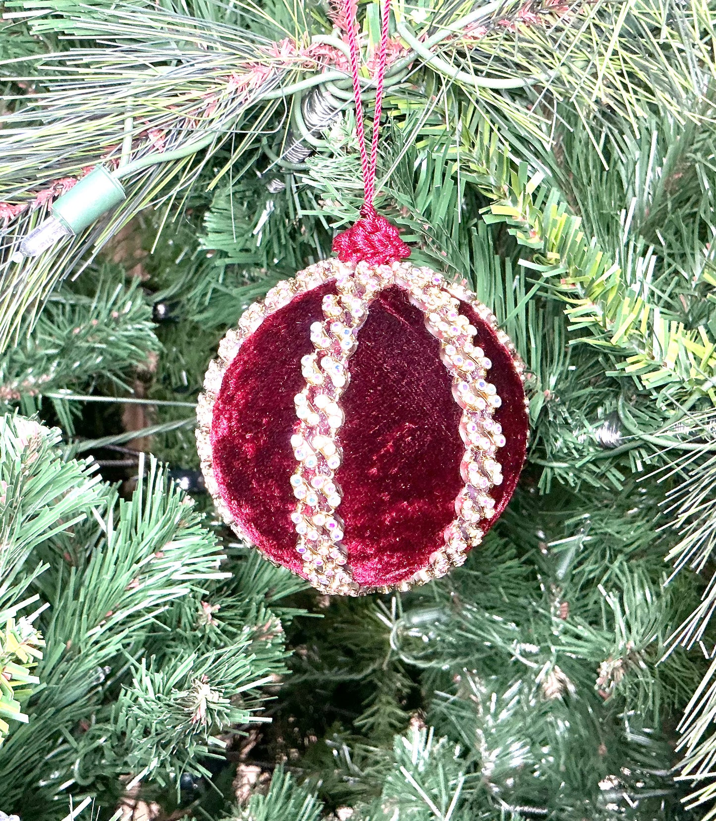 Burgandy Jeweled Ball Ornament, MTX75361