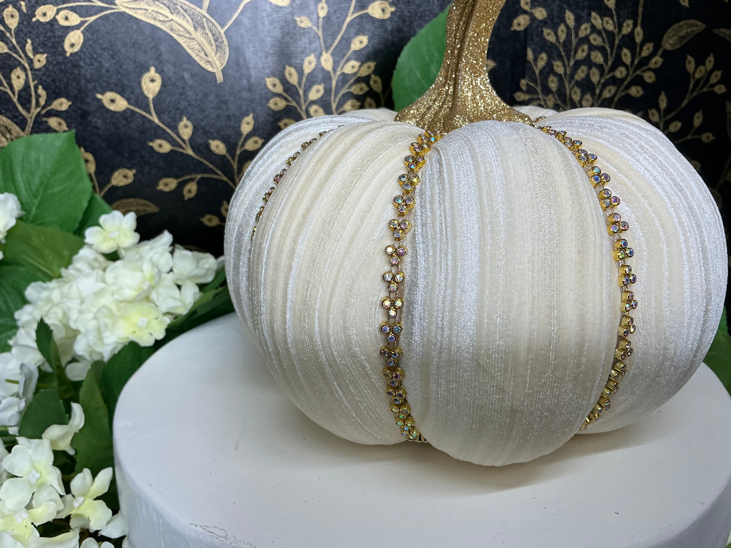 Ivory Jeweled Pumpkins, Mark Roberts