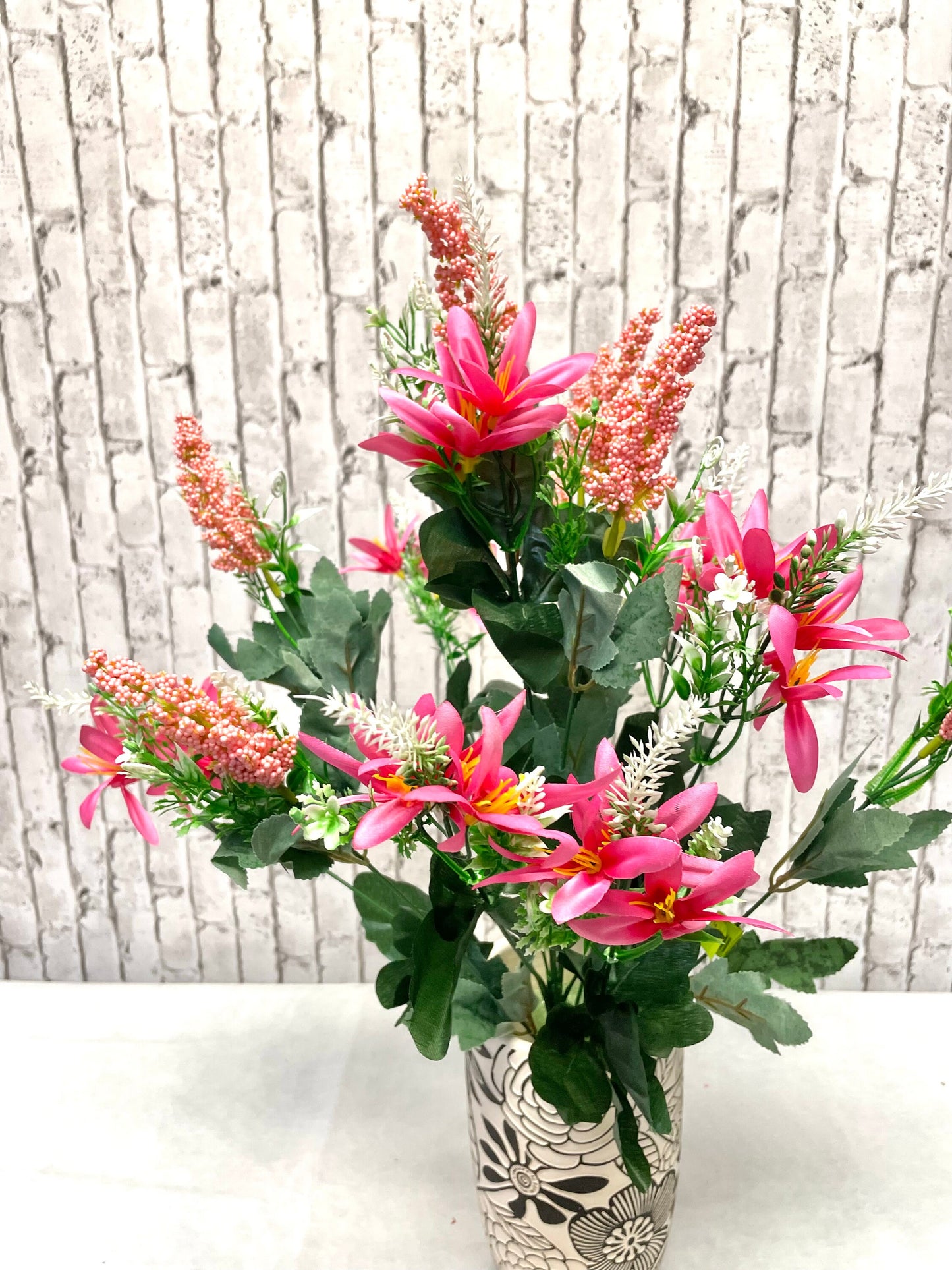 Pink foxtail bush, 62409PK, foxtail bush, spring silk flower bush, pink silk flower bush, fliller silk flower bush, filler bush