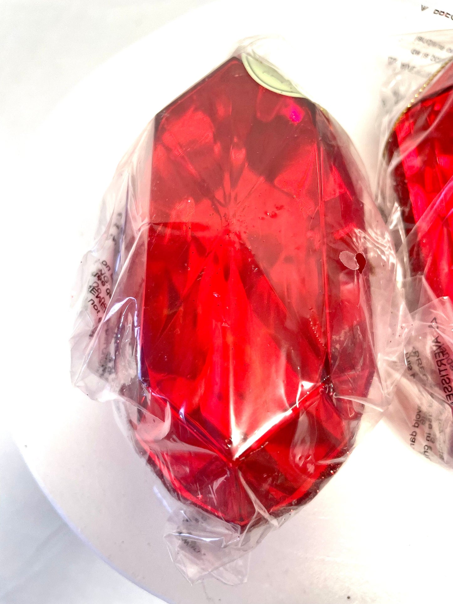 two pack 5 inch red rectangle/oblong gems/ jewels, MTX67414