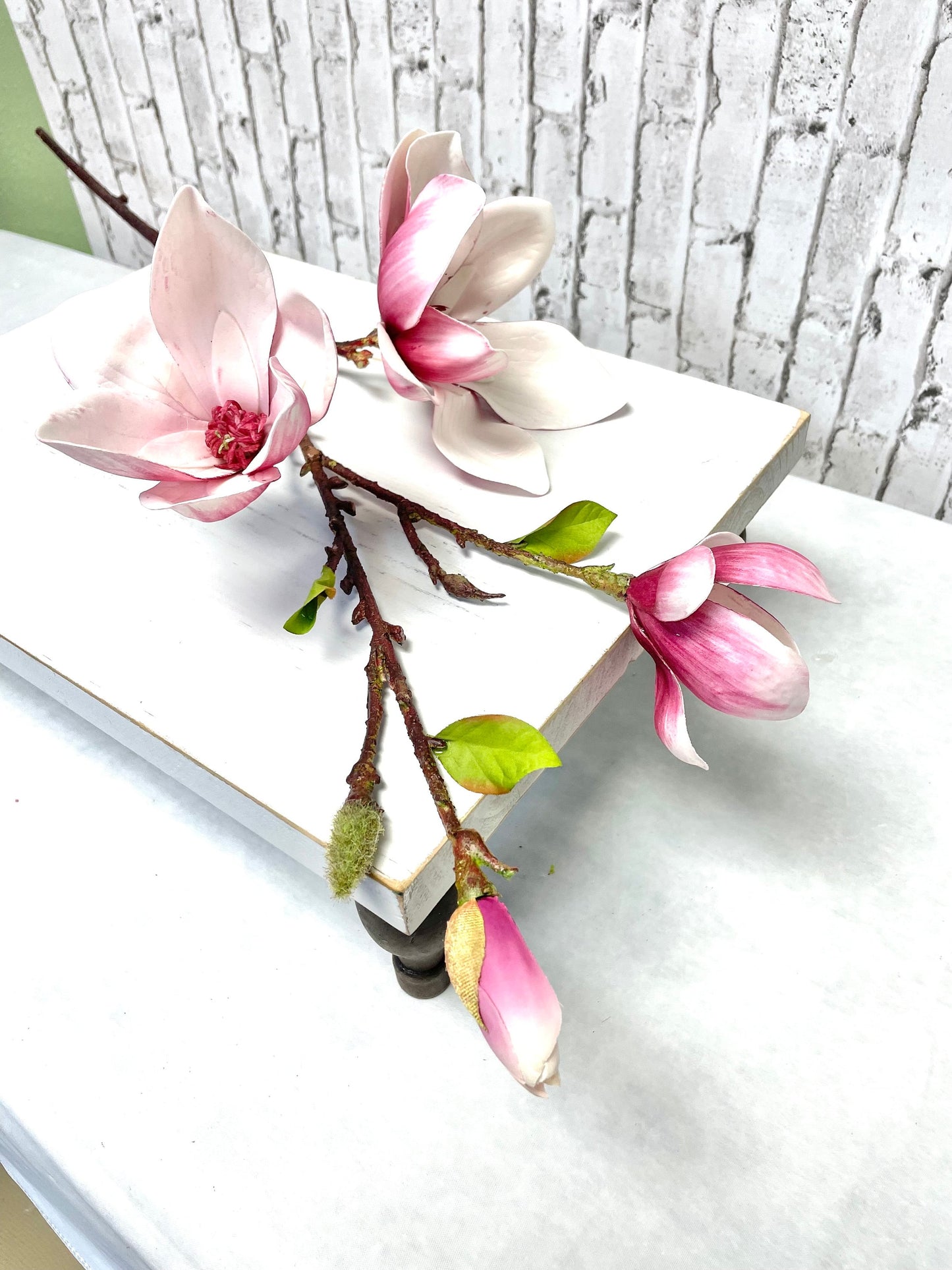 pink magnolia stem, pink magnolias, MTF21218, silk flowers, spring flowers, everyday flowers