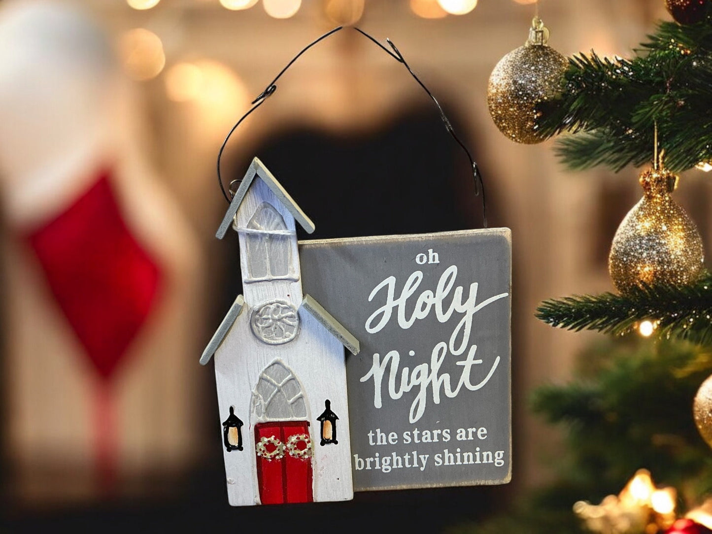 Oh Holy Night the stars are brightly shining, church, 4.5x5