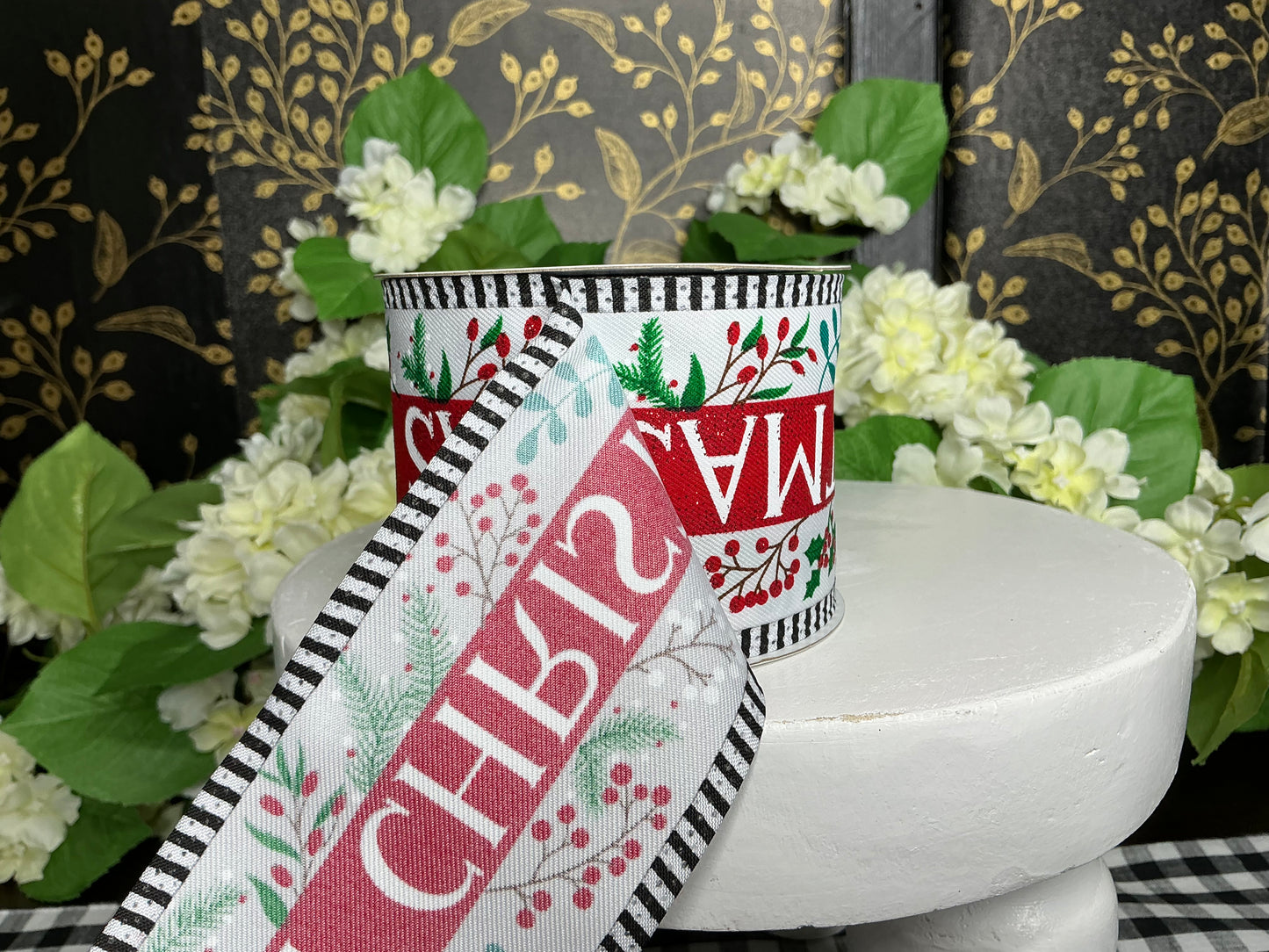 Merry Christmas Stripe Ribbon