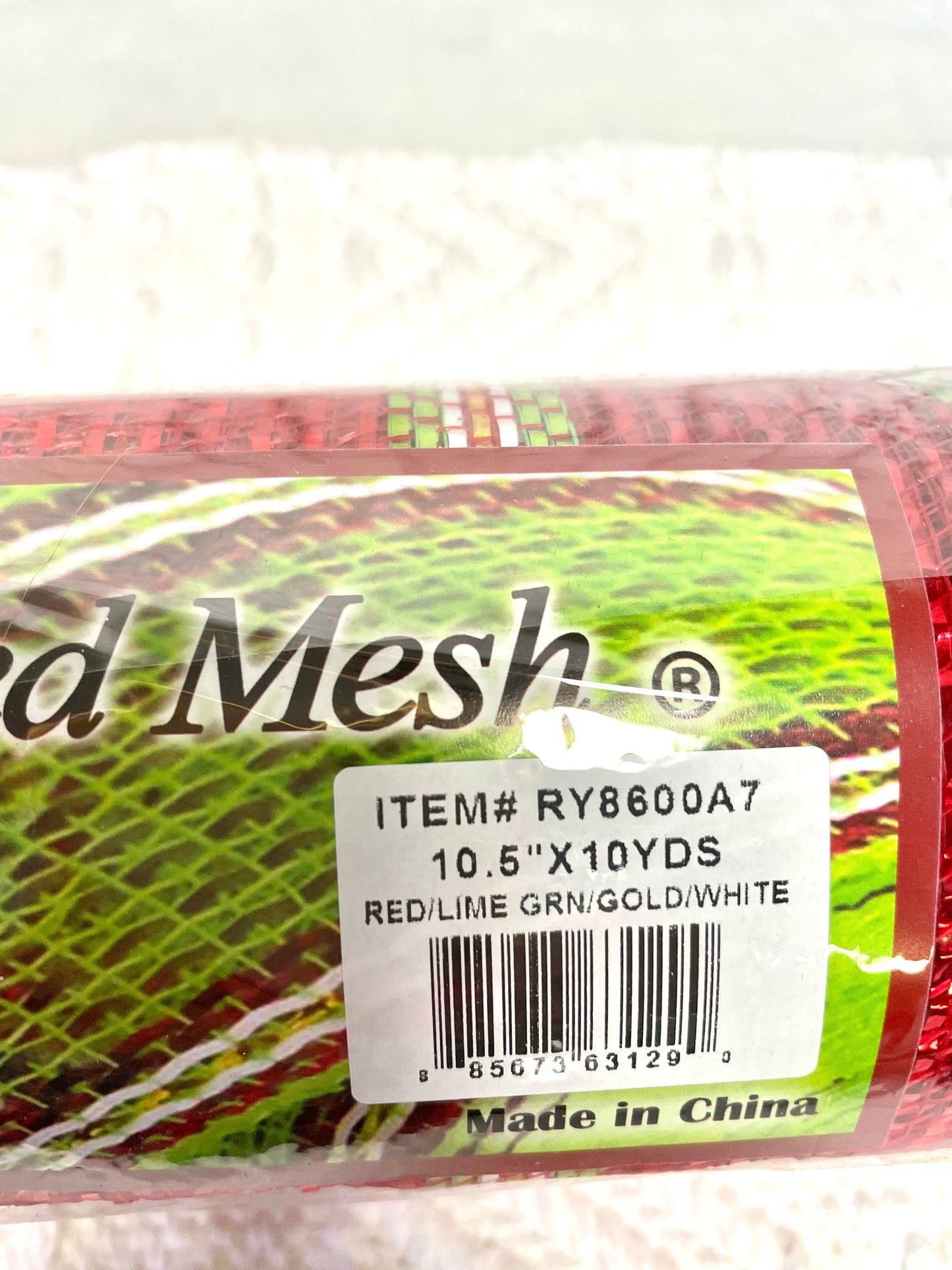 Red mesh with green gold white stripes, RY8600A7