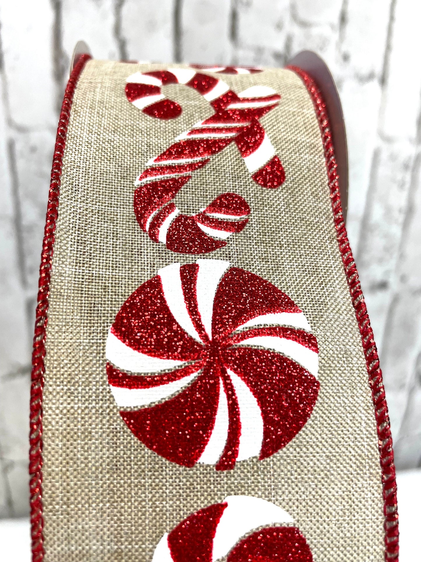 burlap with peppermint glitter candies, RGE147172
