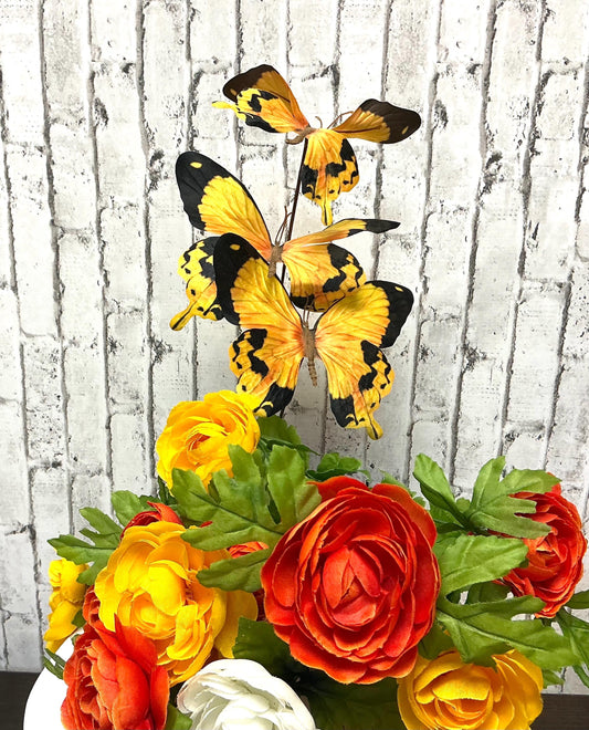 Yellow Butterfly stem, x3, 28”, MTF24441