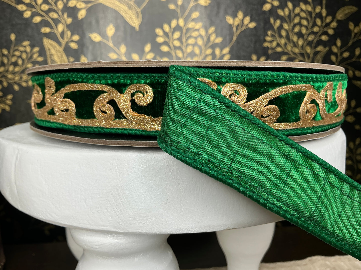 Green w/Gold Ribbon, d stevens designer ribbon, 05-1272