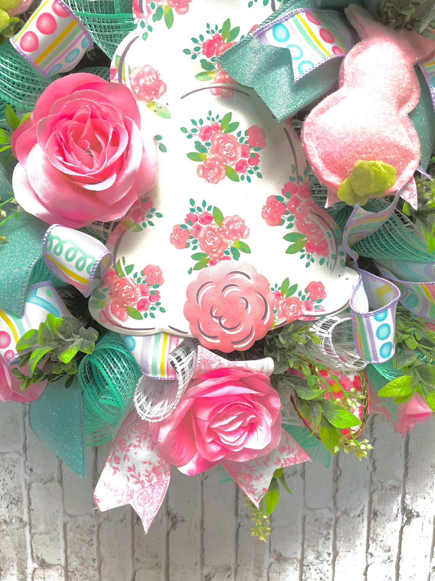 Easter wreath, Easter decor, Easter door hanger, bunny wreath,  bunny decor, bunny door hanger, housewarming gift, shipping included in pric