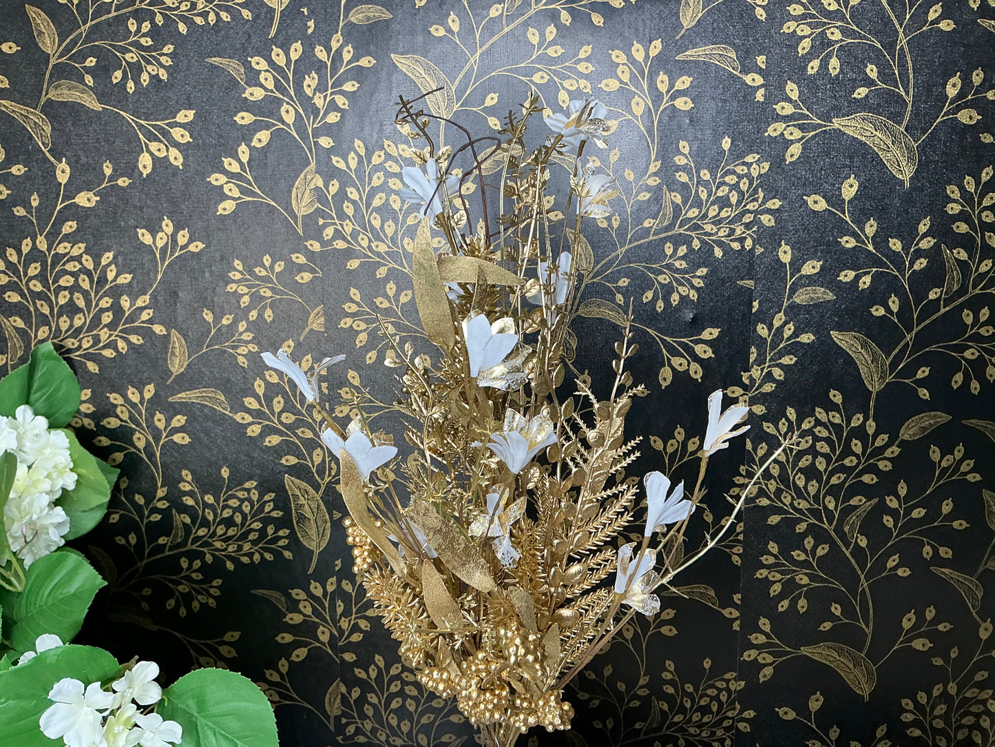 Mixed Christmas filler spray, 63526-GOLD