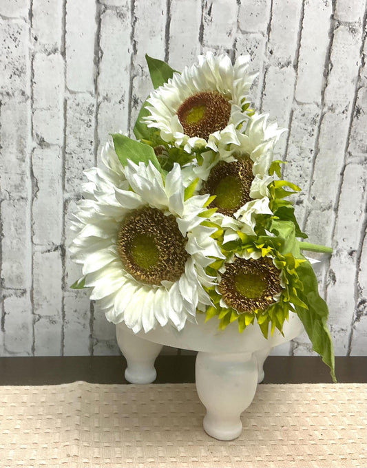 White Sunflower bush, 16”, 5698-W
