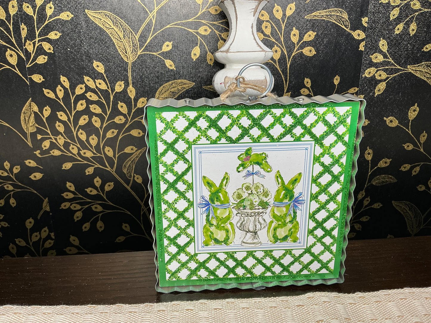Boxwood Bunny Square - Round Top Collection