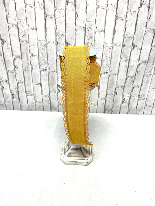 Old gold burlap 2.5 ribbon, RGC1303F4, mustard fall ribbon, fall ribbon,