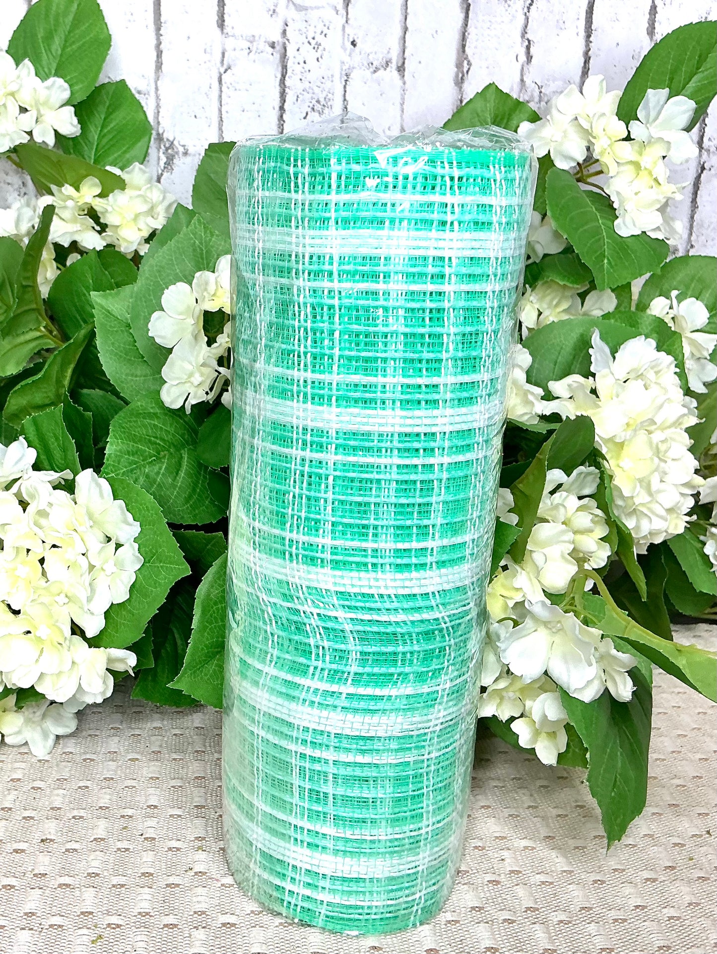 Mint green and white plaid Mesh, RY8345Y6
