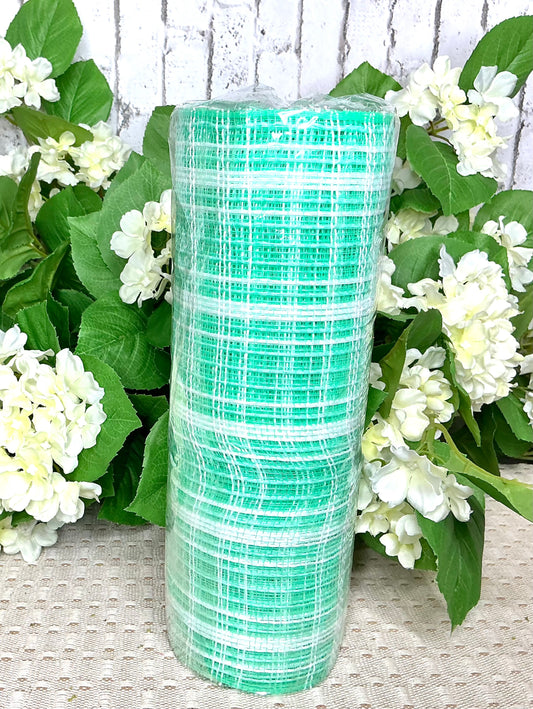 Mint green and white plaid Mesh, RY8345Y6