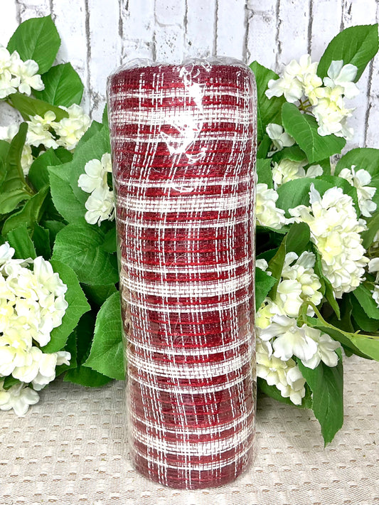 Burgundy and white plaid Mesh, RY8345EN