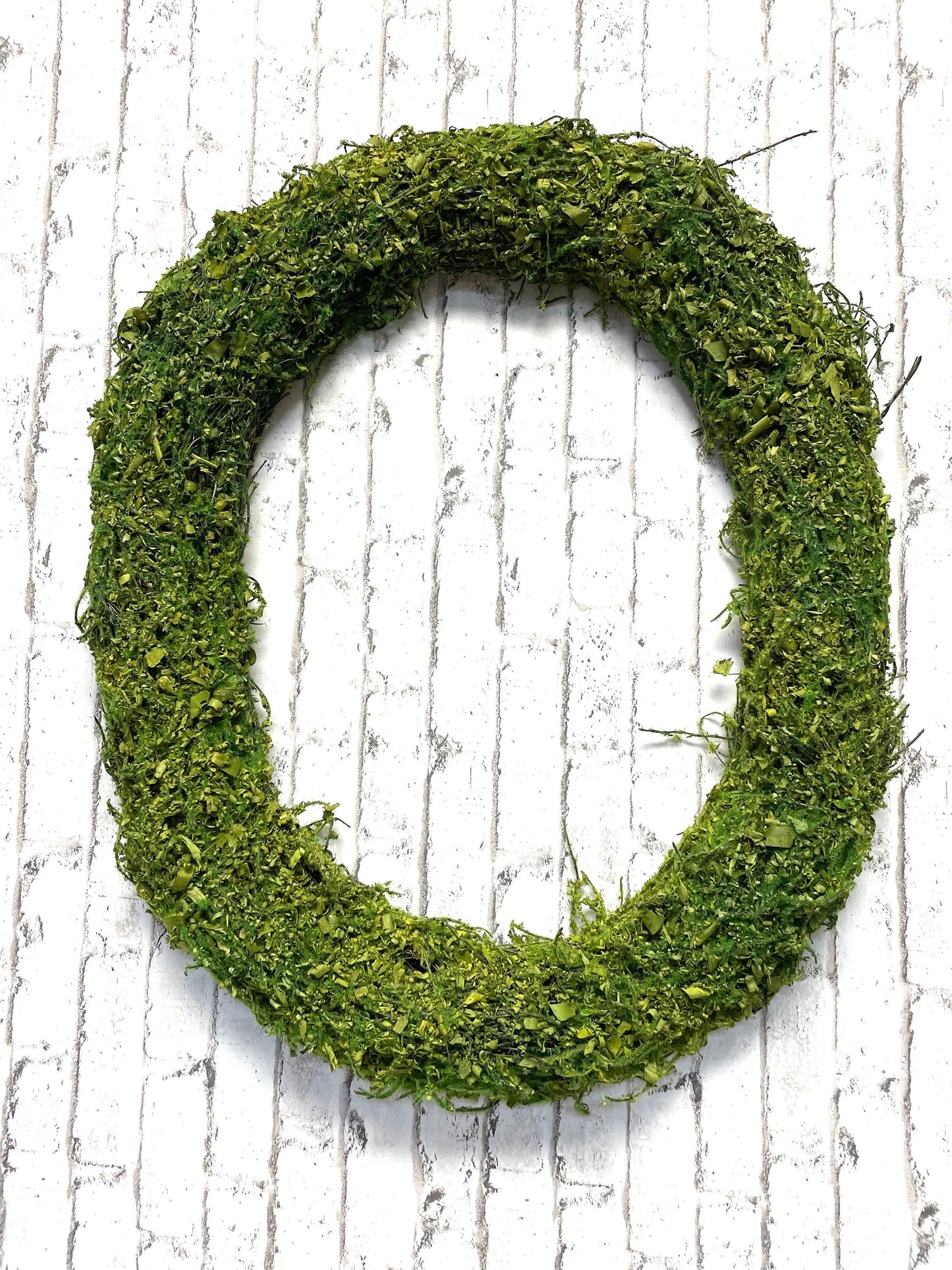 moss covered oval grapevine wreath base, 24”, 62647GN