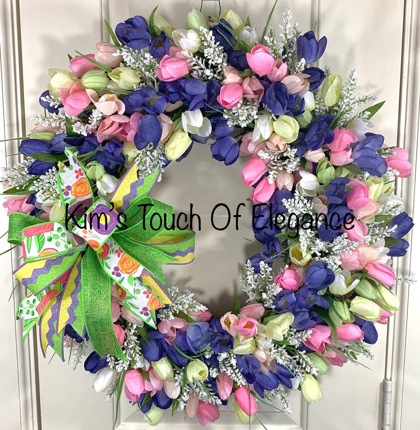 Tulip wreath, spring tulip wreath, summer tulip wreath, spring wreaths, summer wreaths, tulip door hanger, shippping included
