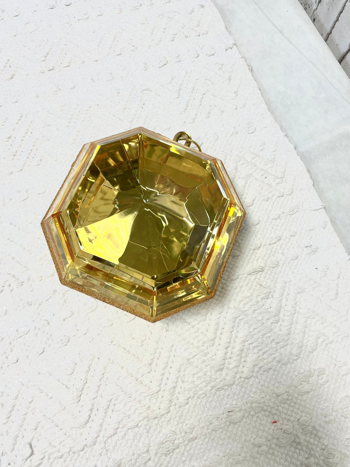Gold jewel, #185332, 6 inch gold jewel, square gold jewel embellishment