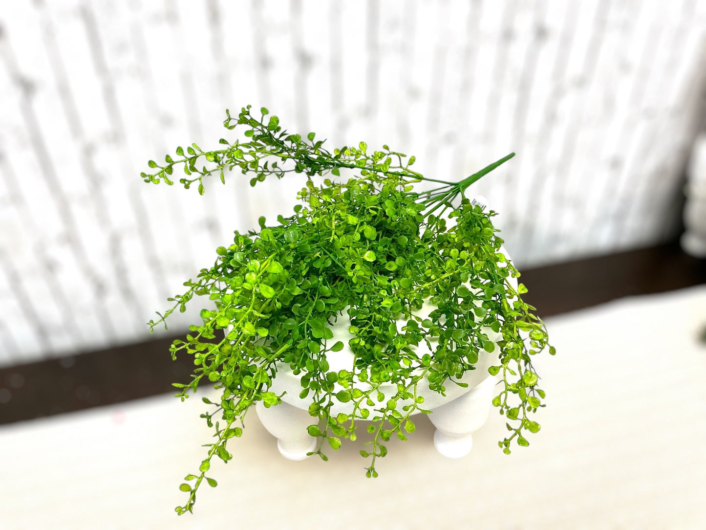 Plastic Spring Button Leaf Bush x11, 20”, Light Green, MTF19508