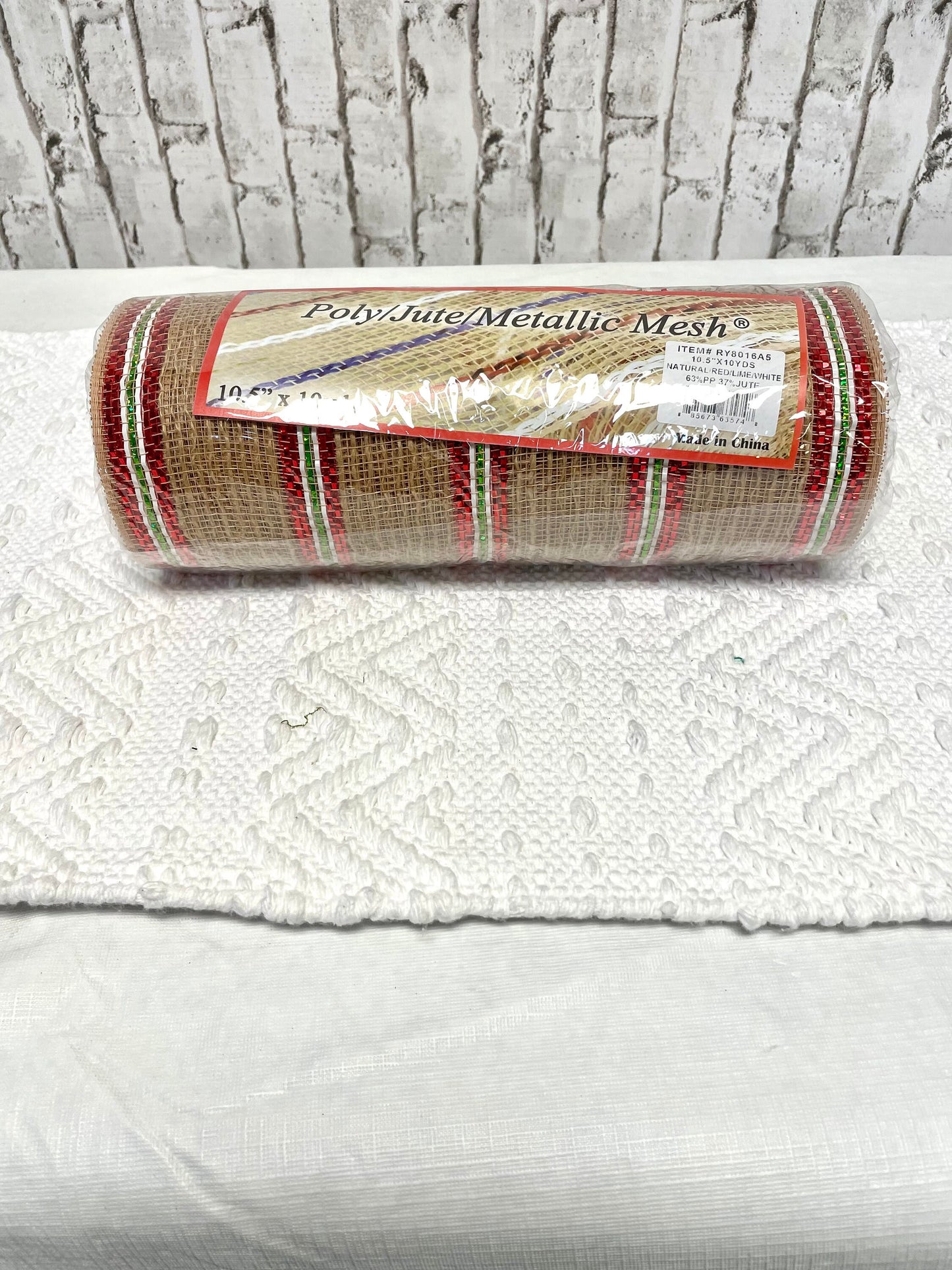 RY8016A5, natural red lime white mesh, jute mesh, everyday mesh, Christmas mesh, summer mesh,spring mesh