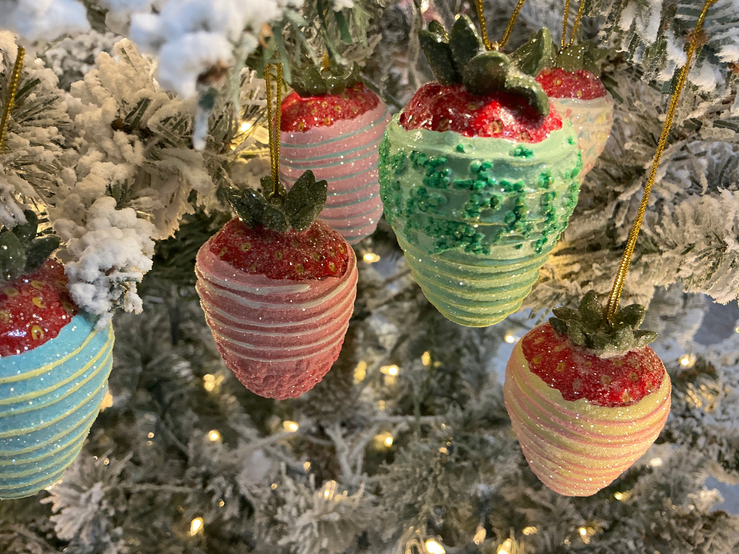 Strawberry Ornaments, Set of 6, 55-55705