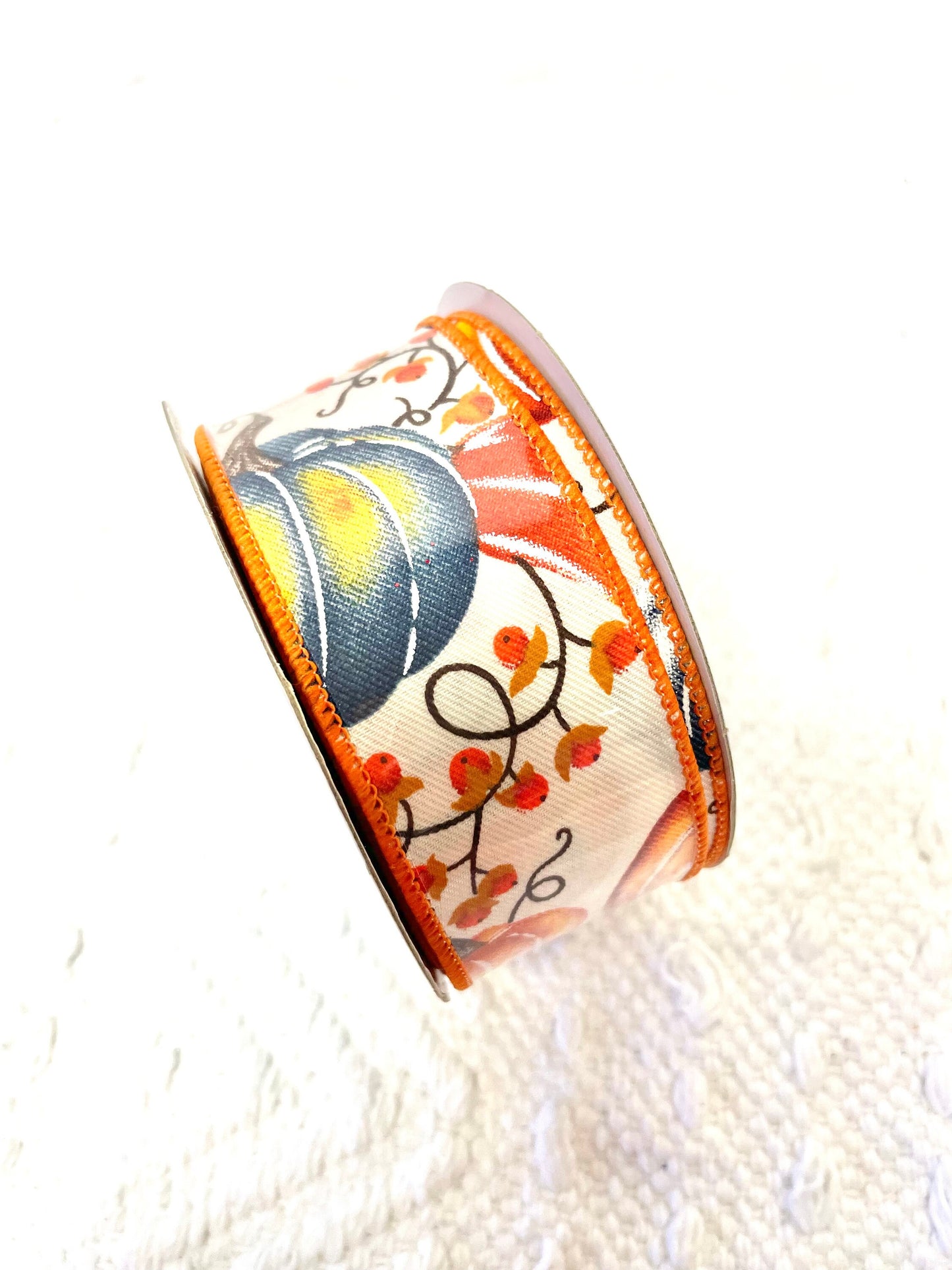 navy pumpkin ribbon, 1.5 fall pumpkin ribbon, RGE1268H5