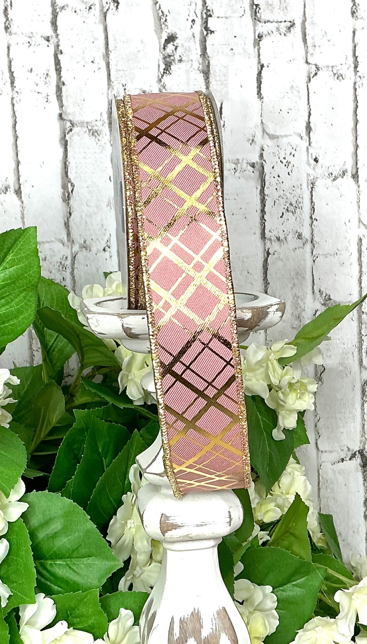 Pink with gold lines Ribbon, RGE1673R6
