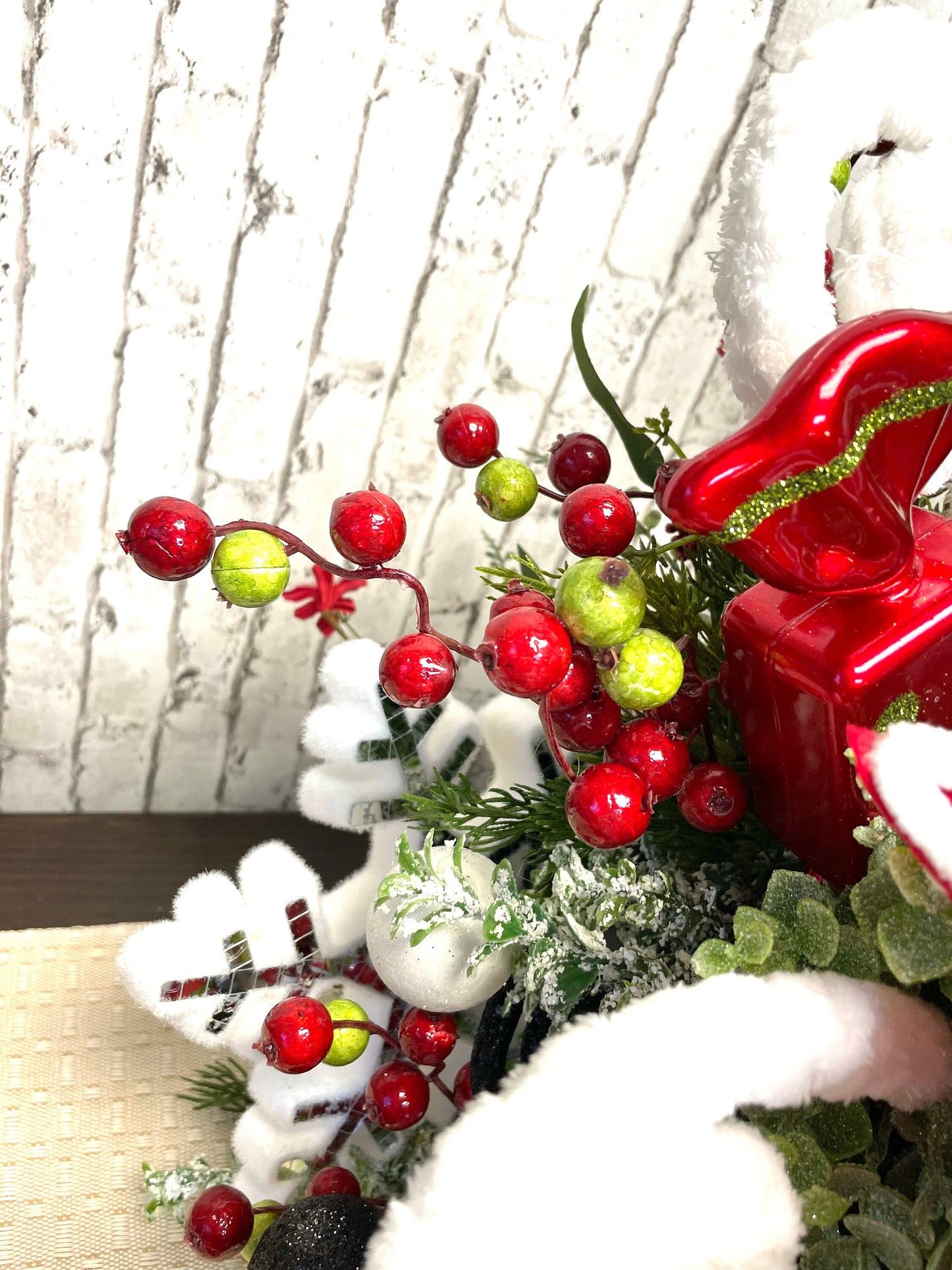 Snowman tree topper, Christmas tree topper, black hat tree topper, snow theme tree topper, Christmas decor, shipping included