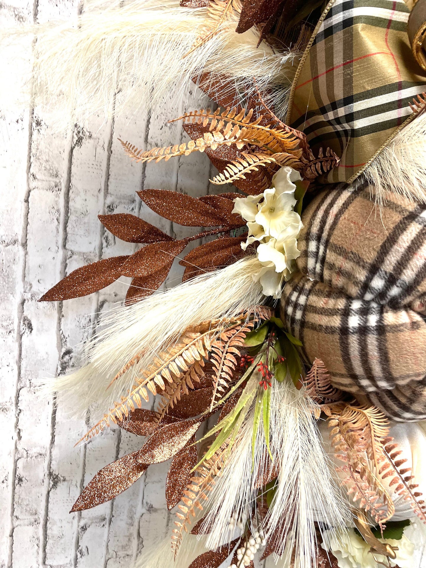 boho fall pumpkin wreath, boho fall decor, neutral fall boho wreath, neutral boho fall decor, fall pumpkin wreath, neutral fall decor, gift