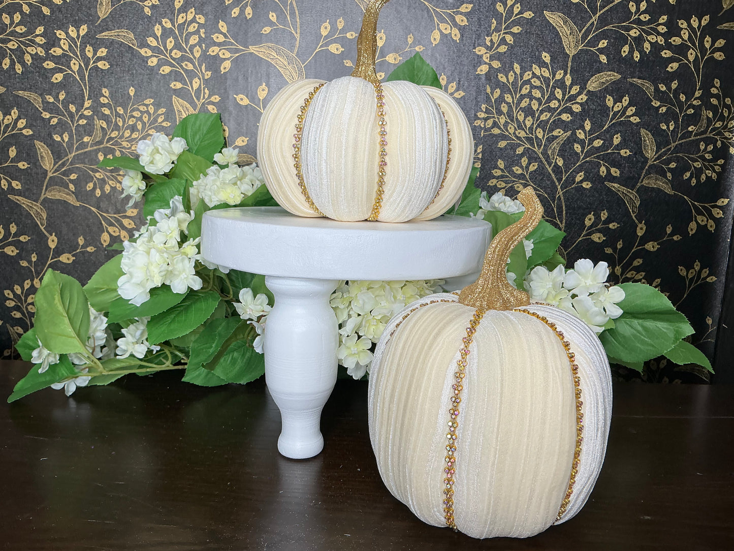 Ivory Jeweled Pumpkins, Mark Roberts