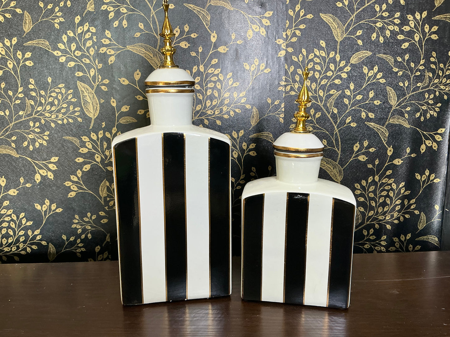 Black and White Stripe Jars, Mark Roberts