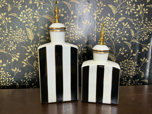 Black and White Stripe Jars, Mark Roberts