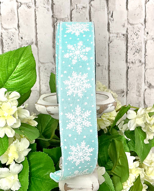 Ice blue ribbon with snowflakes, RGE1972H1